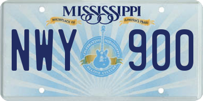 MS license plate NWY900