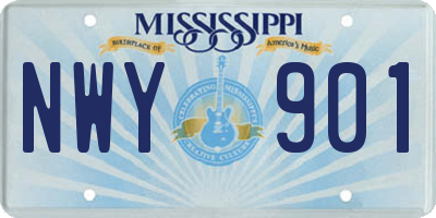 MS license plate NWY901