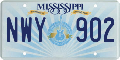 MS license plate NWY902