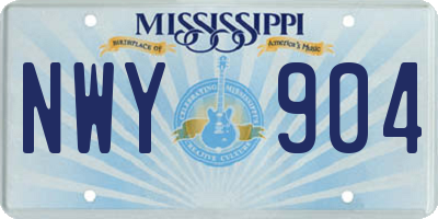 MS license plate NWY904
