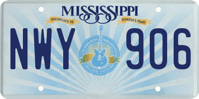 MS license plate NWY906