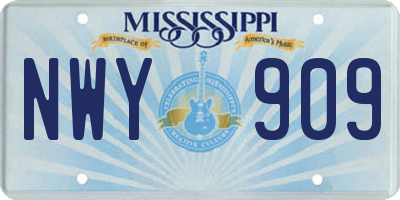 MS license plate NWY909