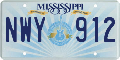 MS license plate NWY912