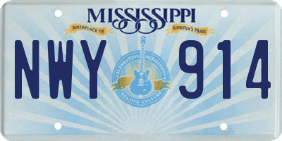 MS license plate NWY914