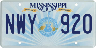 MS license plate NWY920