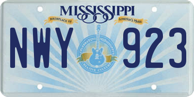 MS license plate NWY923