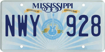 MS license plate NWY928