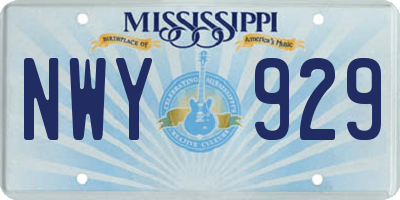 MS license plate NWY929