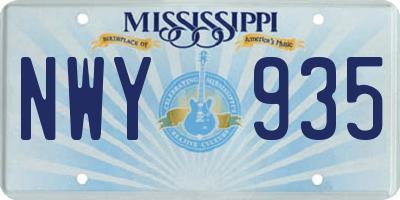 MS license plate NWY935