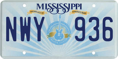 MS license plate NWY936