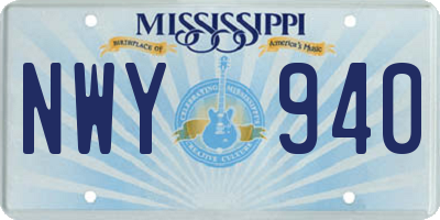 MS license plate NWY940