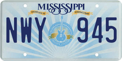 MS license plate NWY945
