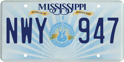 MS license plate NWY947
