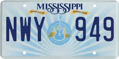 MS license plate NWY949
