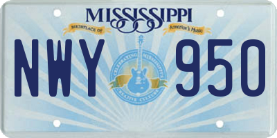 MS license plate NWY950
