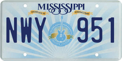 MS license plate NWY951