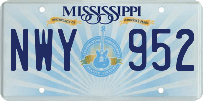 MS license plate NWY952