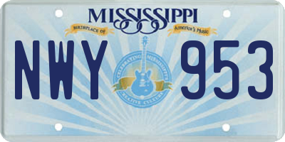 MS license plate NWY953