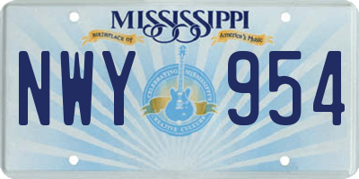 MS license plate NWY954