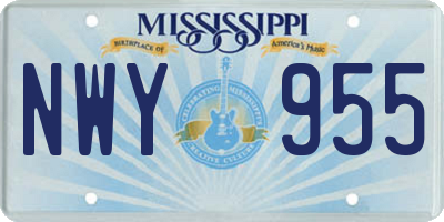 MS license plate NWY955