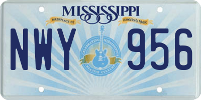 MS license plate NWY956