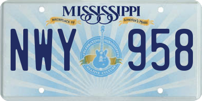 MS license plate NWY958