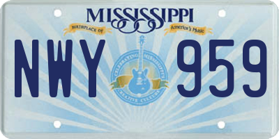 MS license plate NWY959