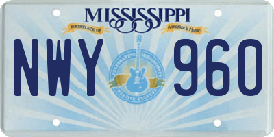 MS license plate NWY960