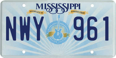 MS license plate NWY961