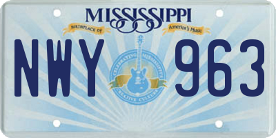 MS license plate NWY963