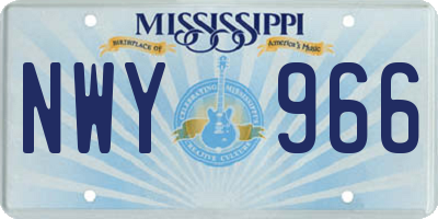 MS license plate NWY966