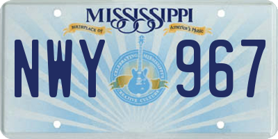 MS license plate NWY967