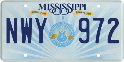 MS license plate NWY972