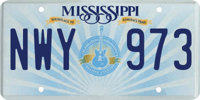 MS license plate NWY973