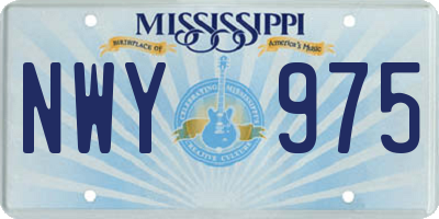 MS license plate NWY975