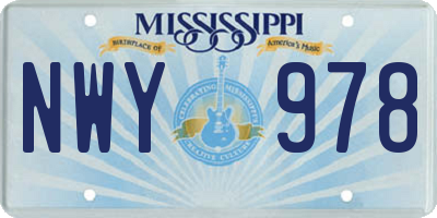 MS license plate NWY978