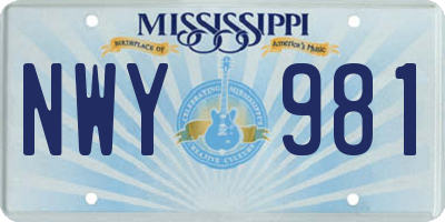 MS license plate NWY981