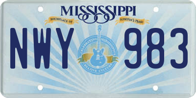 MS license plate NWY983