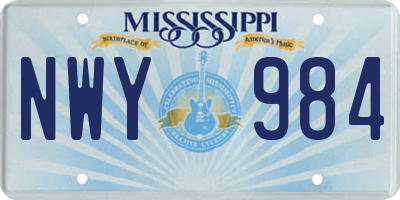 MS license plate NWY984