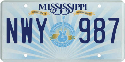 MS license plate NWY987