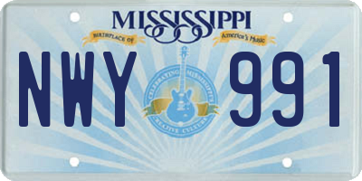 MS license plate NWY991