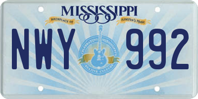 MS license plate NWY992