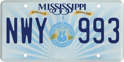 MS license plate NWY993