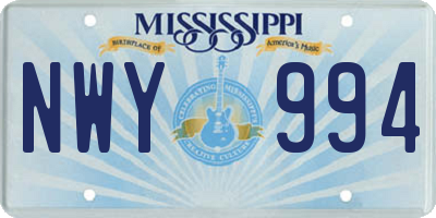 MS license plate NWY994