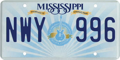 MS license plate NWY996