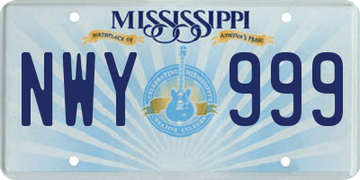 MS license plate NWY999