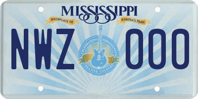MS license plate NWZ000