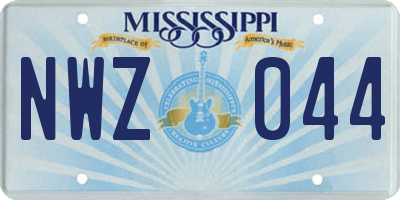MS license plate NWZ044