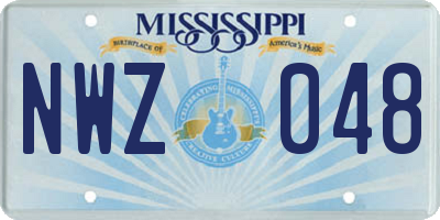 MS license plate NWZ048