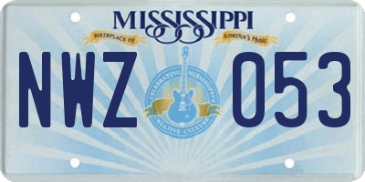 MS license plate NWZ053